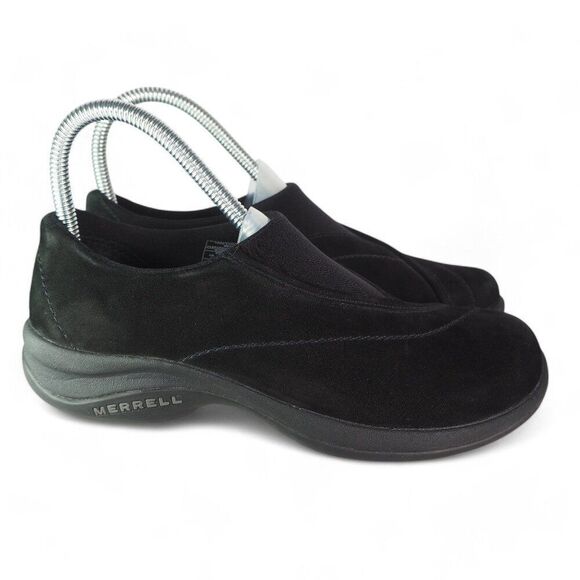 Merrell Topo Curve Suede Slip-on Shoes Black 40622 Women's 7 - Picture 4 of 11